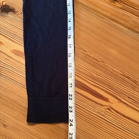 J Jill Cardigan Sz MED Navy Blue 5-Button Classic Staple Basic Organic Cotton - Picture 10 of 11